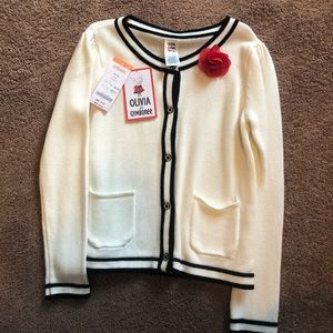 NWT Olivia for Gymboree cream & black cardigan